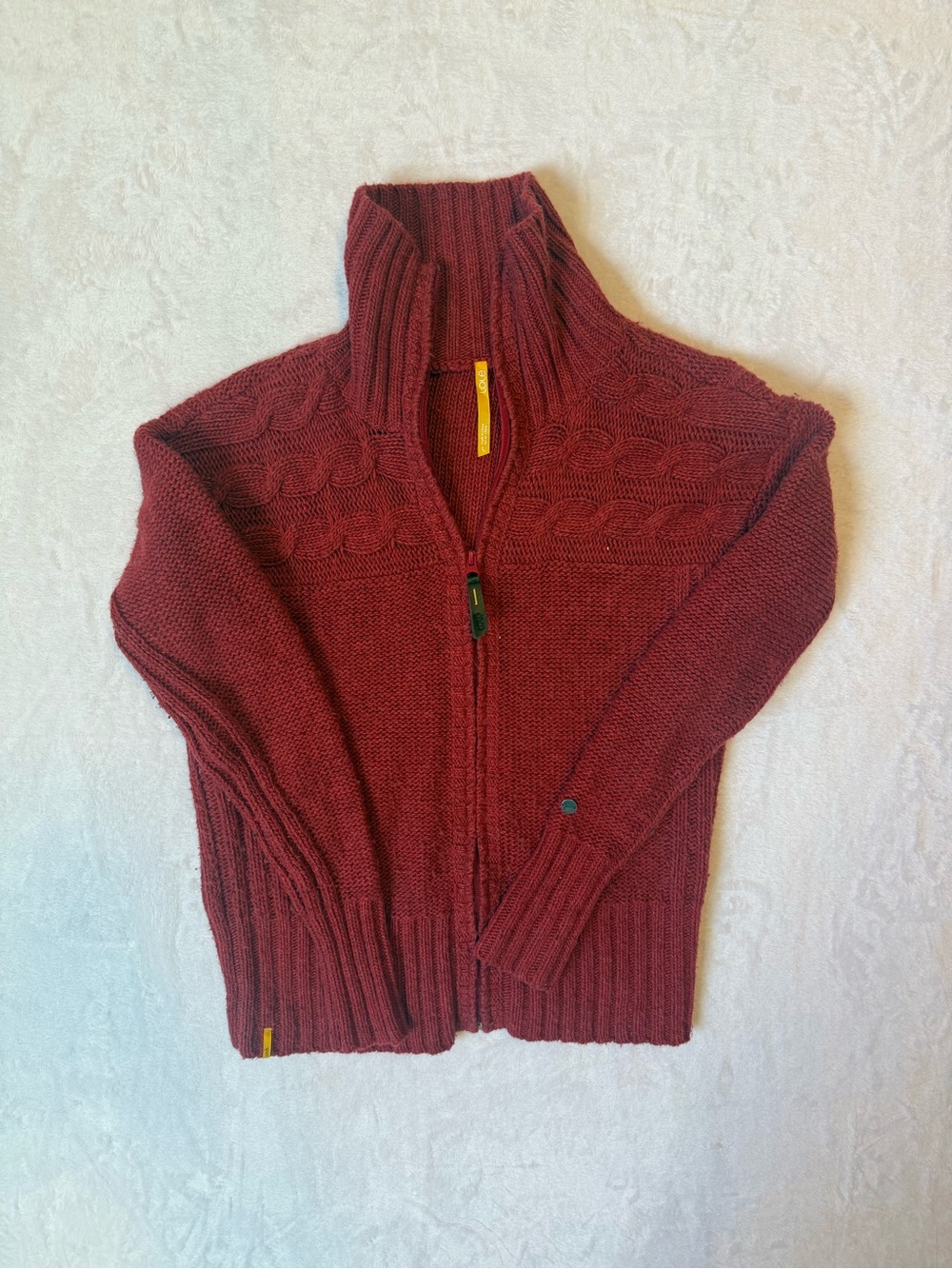 Lole Women's Zip-Up Cable Knit Sweater - Burgundy